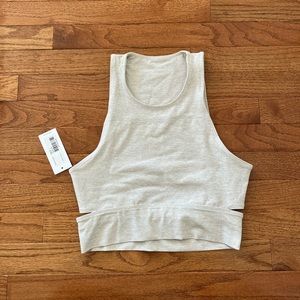 NWT Outdoor Voices Oatmeal Slashback Crop Top